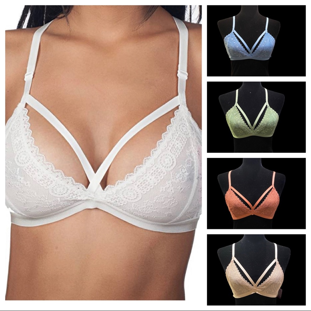 🍁5/25🍁 Strappy Triangle Racerback Lace Bralette